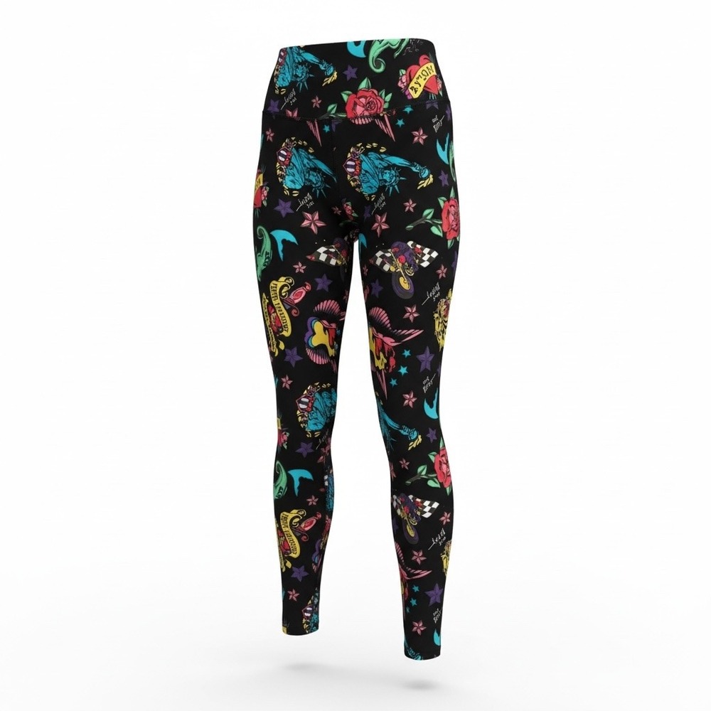 Betsey Johnson Tattoo Print Leggings NWT Size Large Pockets
